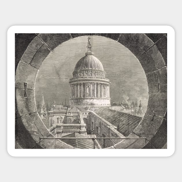 Unusual View of St Paul's Cathedral Sticker by artfromthepast